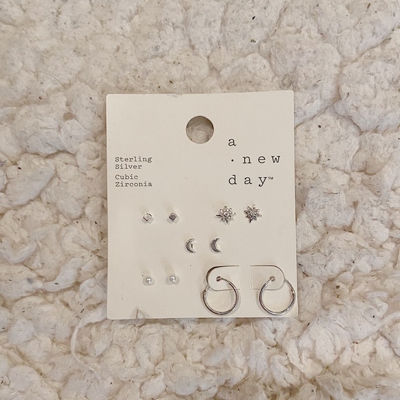 a new day Jewelry - a new day Earring Set Sterling Silver and Cubic Zirconia